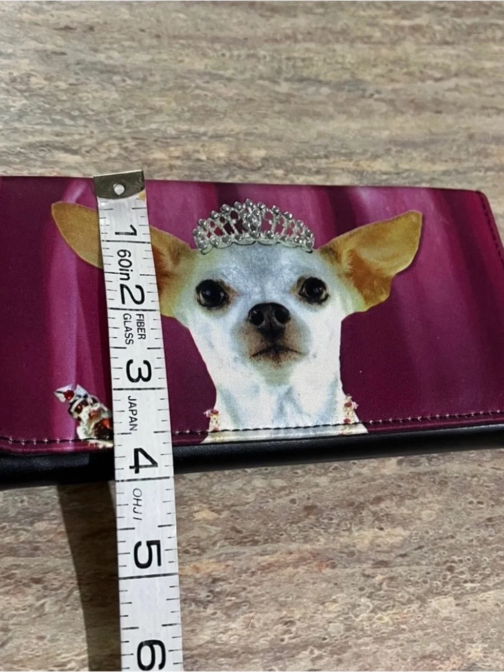 Chihuahua Dog Princess Tiara Trifold Wallet with Bling